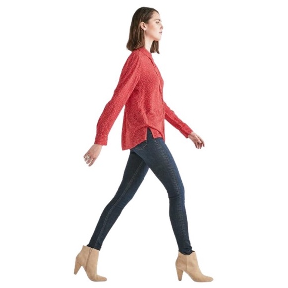 LUCKY BRAND SAM RED & WHITE BUTTON DOWN SHIRT, S - Picture 8 of 13